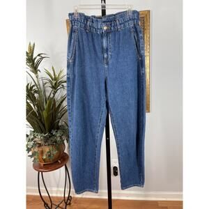 Zara Paperbag Jeans Women's Size 6 Blue Denim Cottagecore Coastal Grandmother